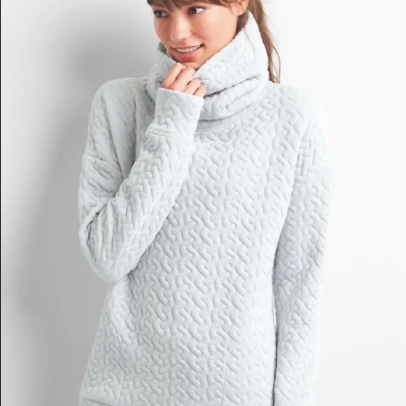 gap jacquard funnel neck pullover